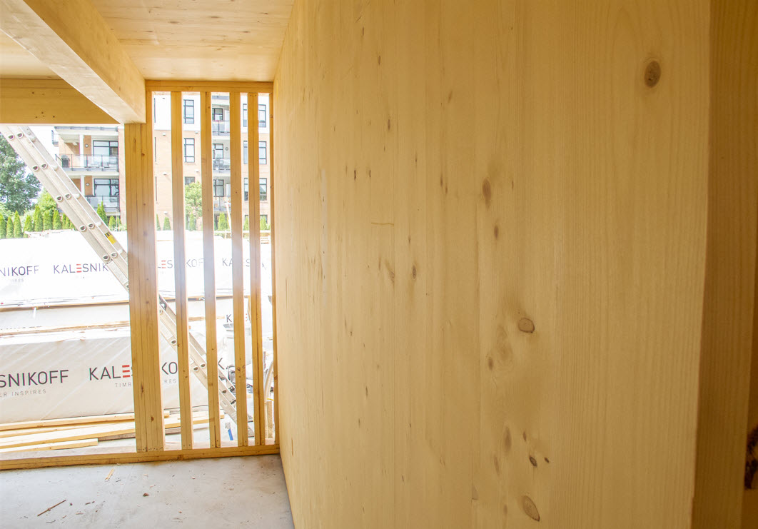 This is a 77-unit mass timber mid-rise housing project.