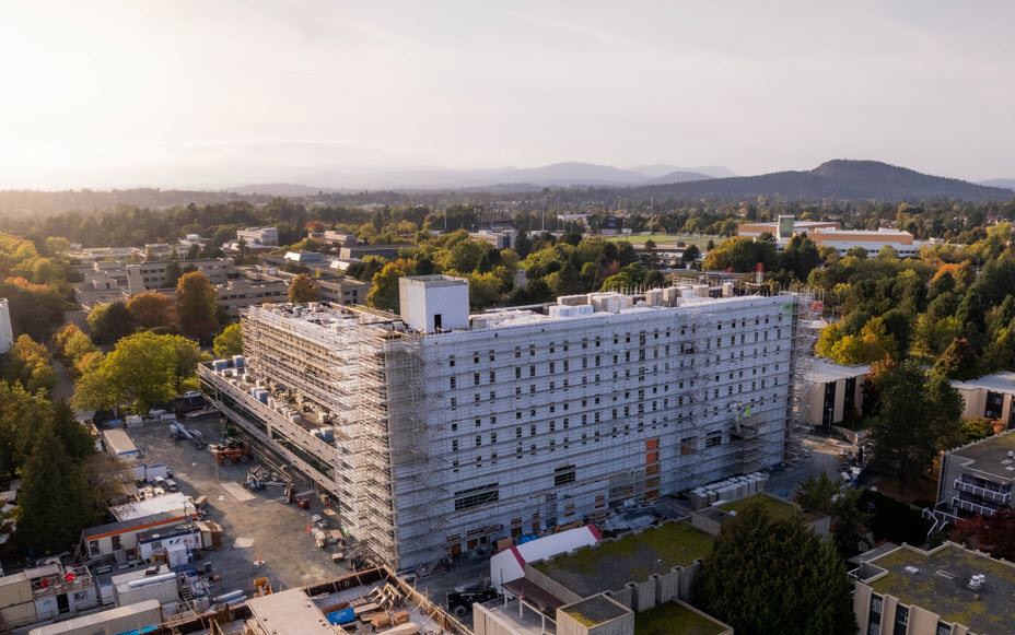 Mass timber university under construction