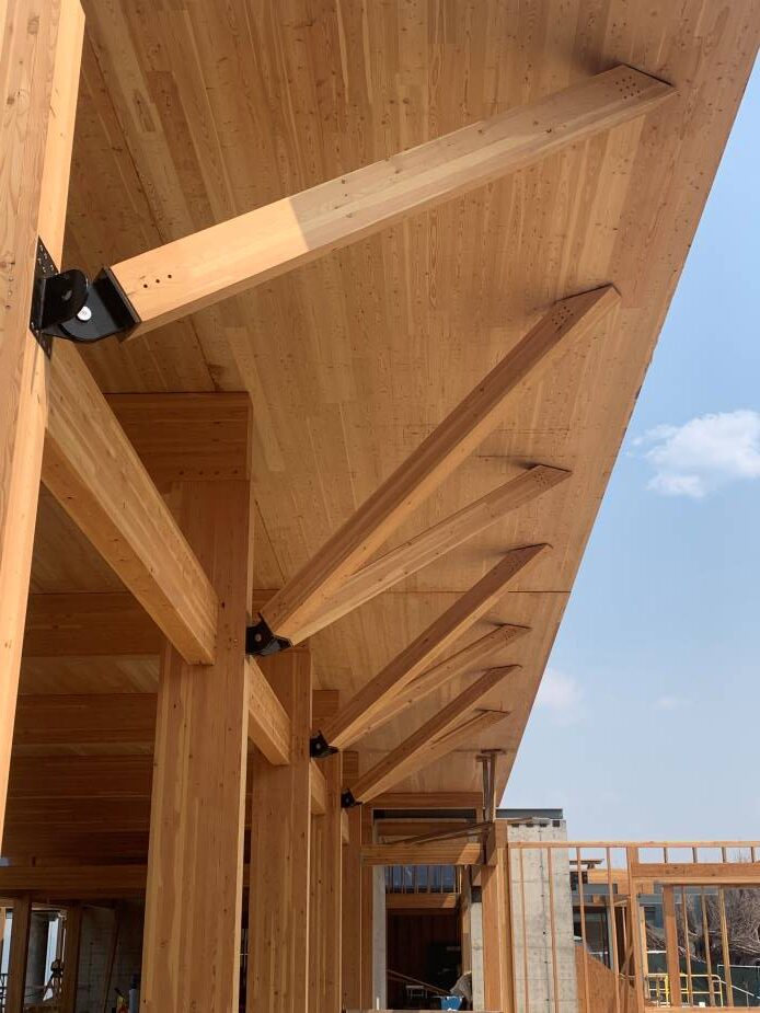 This ski lodge includes mass timber elements.