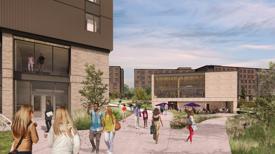 Mass timber campus rendering