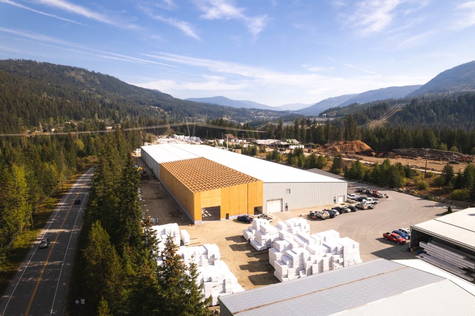 Overhead view of Kalesnikoff's mass timber expansion addition