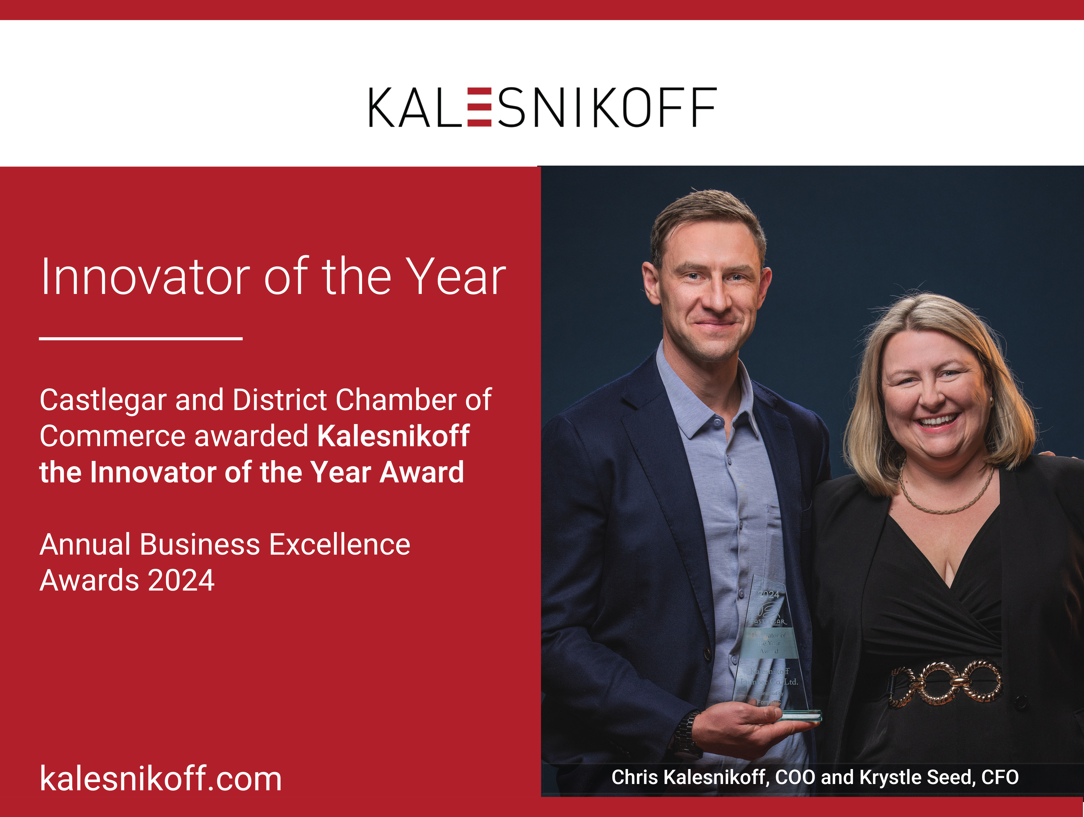 Kalesnikoff Mass Timber - Innovator of the Year 2024